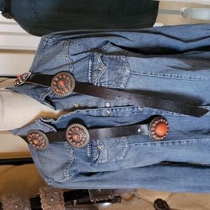 Brown Leather Concho Belt